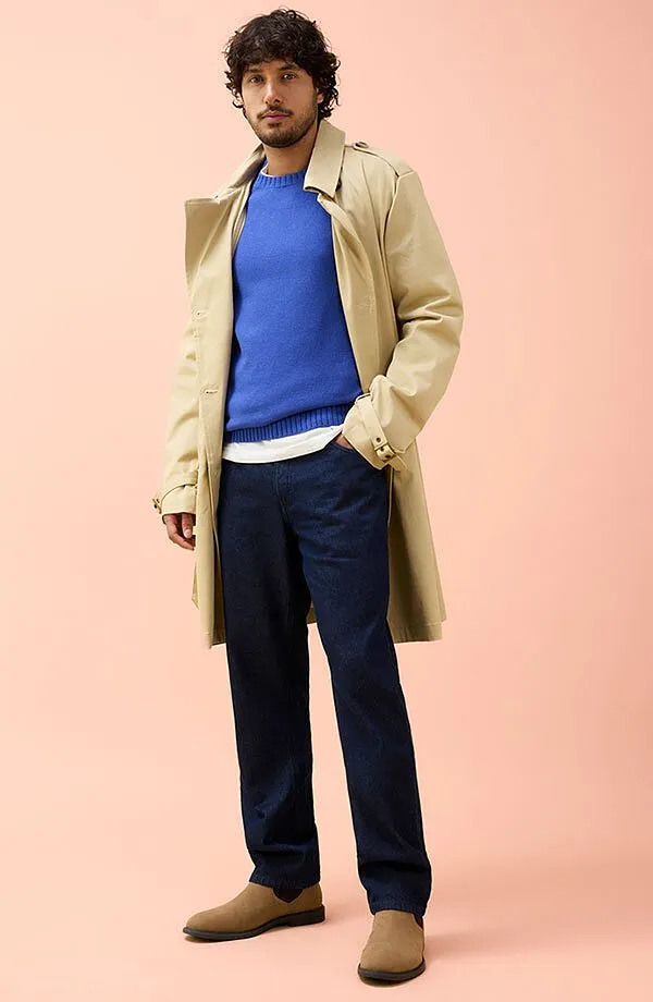 Muž - Džíny Relaxed Fit z čisté organické bavlny, Straight - sytě modrý denim unwashed