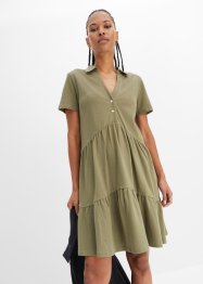 Úpletové šaty s pólo límcem, z organické bavlny, RAINBOW