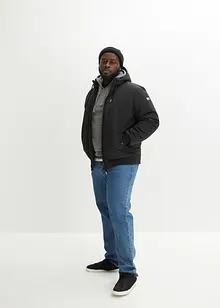 Zimní prošívaná bunda s bluzonovým střihem a kapucí, bonprix Zimní prošívaná bunda s bluzonovým střihem a kapucí, bonprix