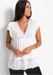 Triko s krajkovým výstřihem, bonprix Triko s krajkovým výstřihem, bonprix