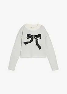 Pletený svetr s mašlí, bonprix Pletený svetr s mašlí, bonprix