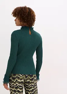 Tričko z jemného úpletu, se šifonovými volány, bonprix Tričko z jemného úpletu, se šifonovými volány, bonprix