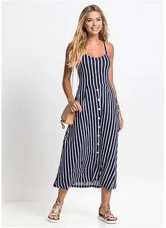 Letní žerzejové šaty s knoflíkovou lištou a proužky, bonprix Letní žerzejové šaty s knoflíkovou lištou a proužky, bonprix
