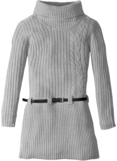 Pletené šaty s páskem pro dívky (2dílná souprava), bpc bonprix collection