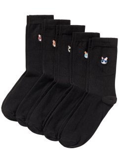 Ponožky (5 párů) s výšivkou, bpc bonprix collection