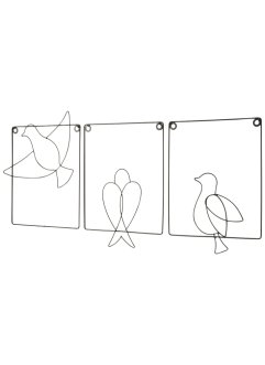 Nástěnná dekorace s ptáčky (3ks v balení), bpc living bonprix collection