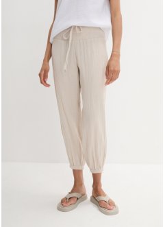 Mušelínové kalhoty s nařaseným pasem, bpc bonprix collection