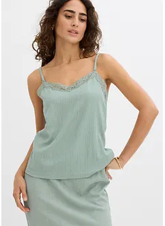 Top s úzkými ramínky, z lehkého krepu, bonprix Top s úzkými ramínky, z lehkého krepu, bonprix