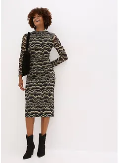 Midi šaty z jemné síťoviny, bonprix Midi šaty z jemné síťoviny, bonprix