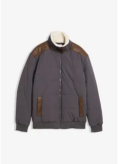 Voděodolný prošívaný bluzon s detaily z umělé kůže, bonprix Voděodolný prošívaný bluzon s detaily z umělé kůže, bonprix