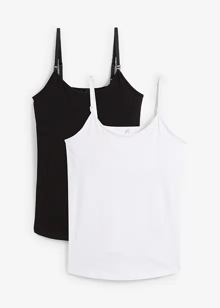 Těhotenský a kojicí top z organické bavlny (2 ks v balení)