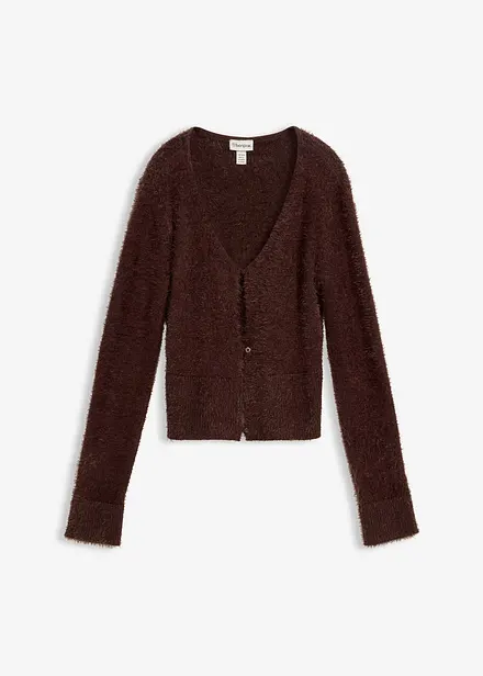 Kabátek z jemné pleteniny z péřové příze