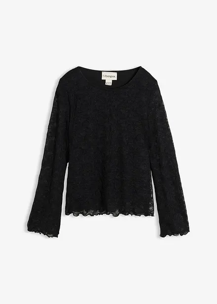 Triko s dlouhým rukávem, z krajky