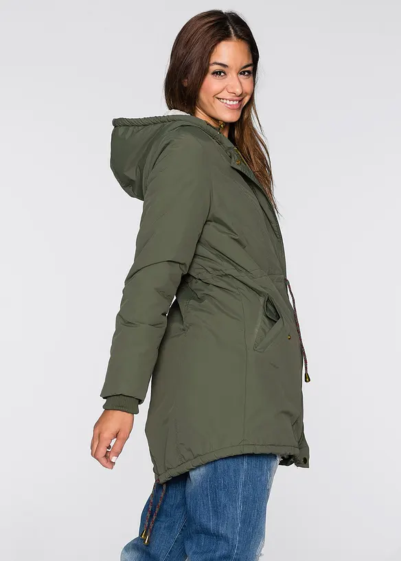 Parka s flísem z medvídkového plyše, bonprix
