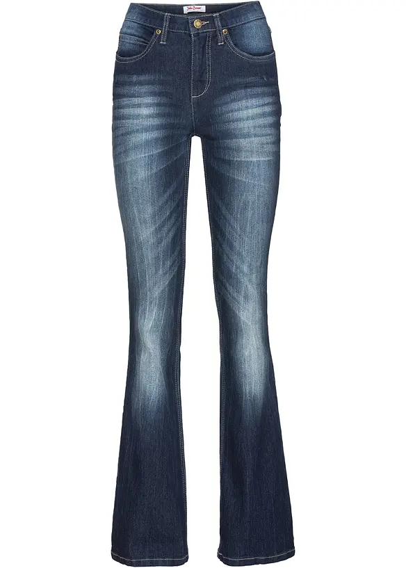 Džíny Bootcut, High Waist, pohodlný streč, bonprix