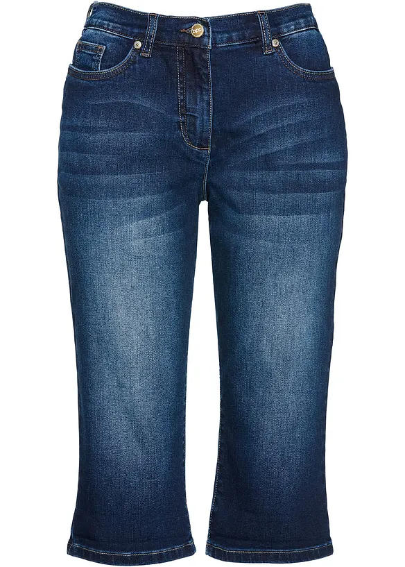 Džínové bermudy Mid Waist, pohodlný pas, bonprix