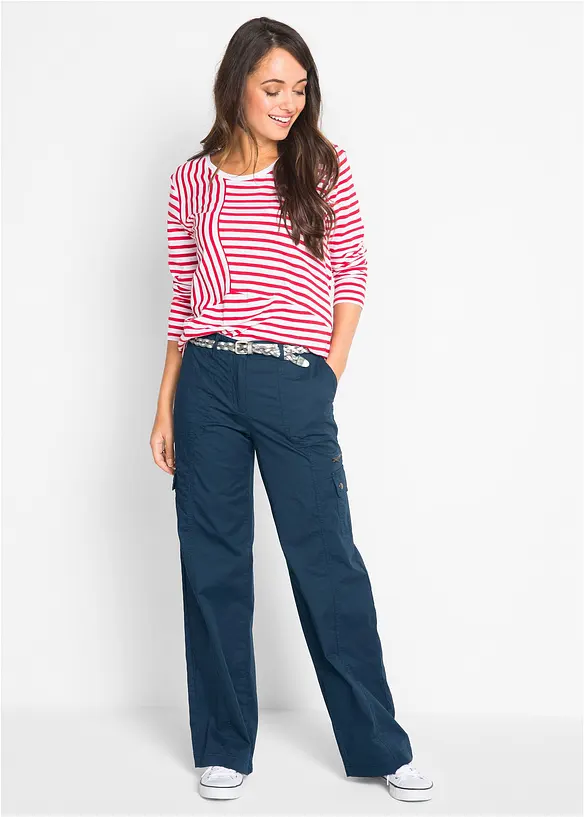 Bavlněné cargo džíny, Mid Waist, bonprix