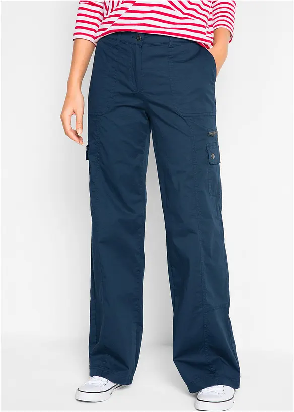 Bavlněné cargo džíny, Mid Waist, bonprix