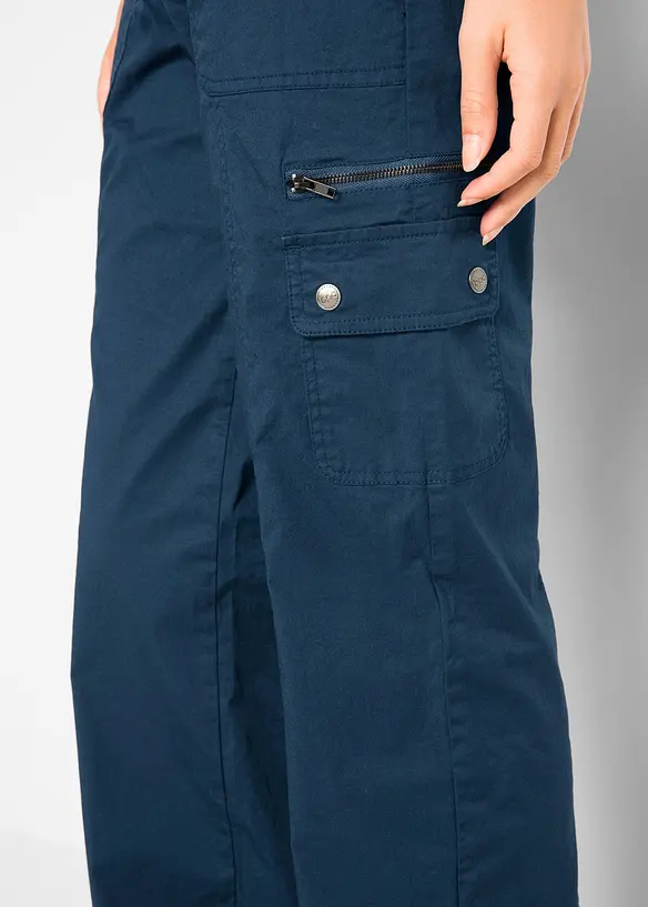 Bavlněné cargo džíny, Mid Waist, bonprix