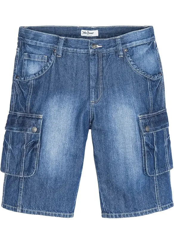 Cargo džínové bermudy, Regular Fit, bonprix
