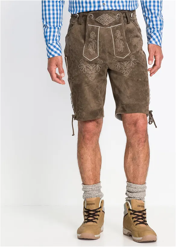 Krátké krojové kožené kalhoty Regular Fit, bonprix