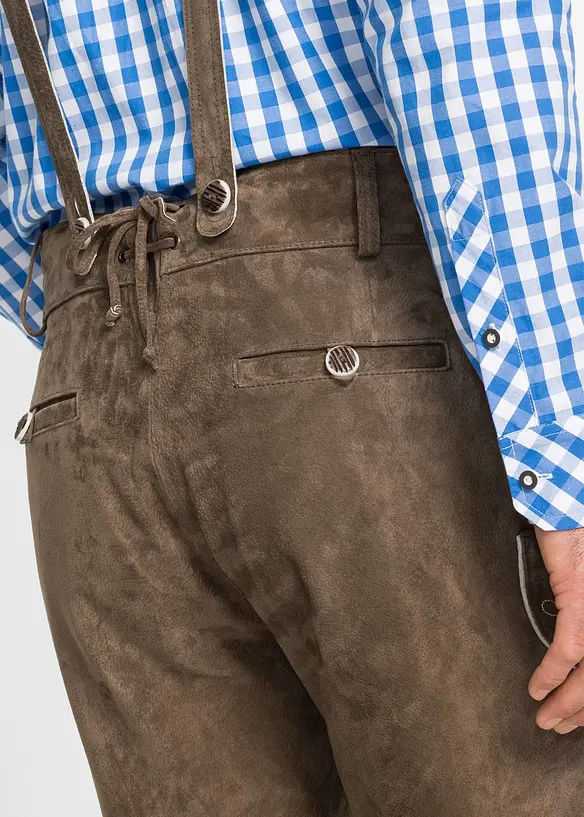 Krátké krojové kožené kalhoty Regular Fit, bonprix
