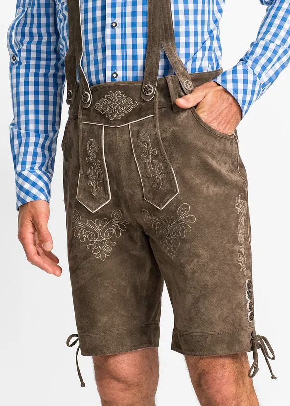 Krátké krojové kožené kalhoty Regular Fit, bonprix