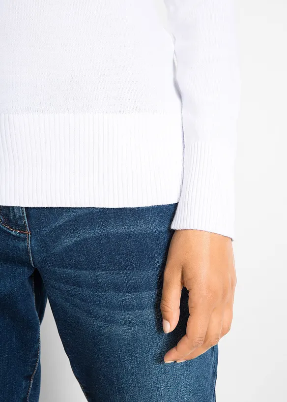 Svetr z jemného úpletu s výstřihem do V, bonprix