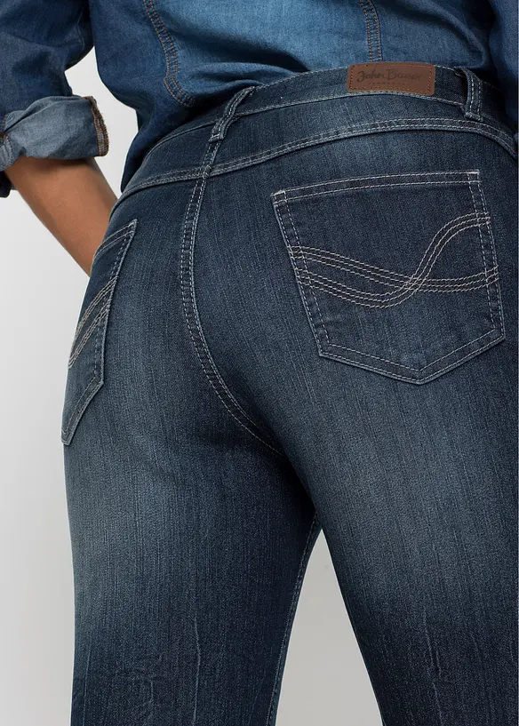 Džíny Bootcut, High Waist, pohodlný streč, bonprix