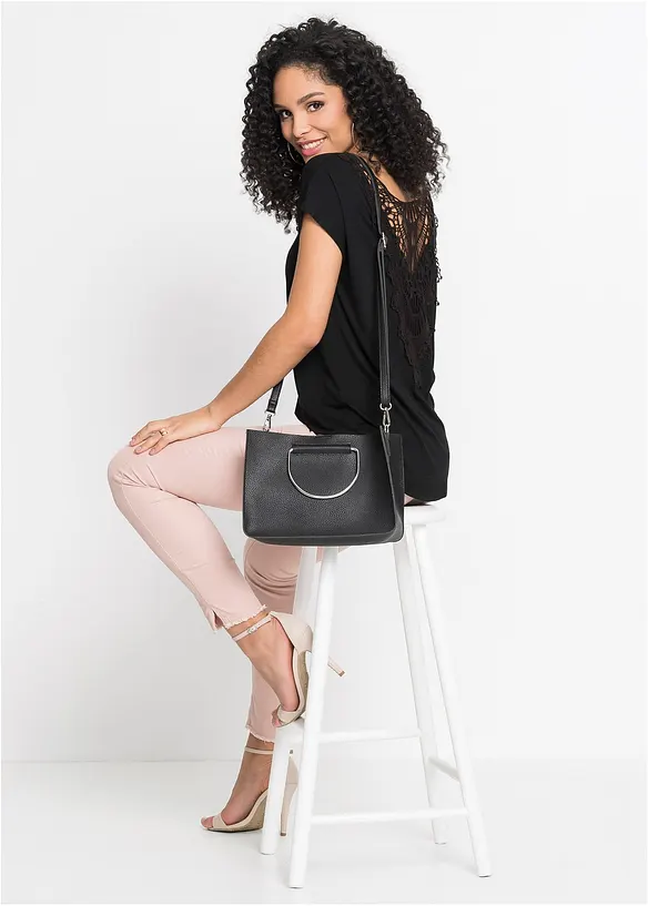 Tričko s háčkovanou vsadkou, bonprix