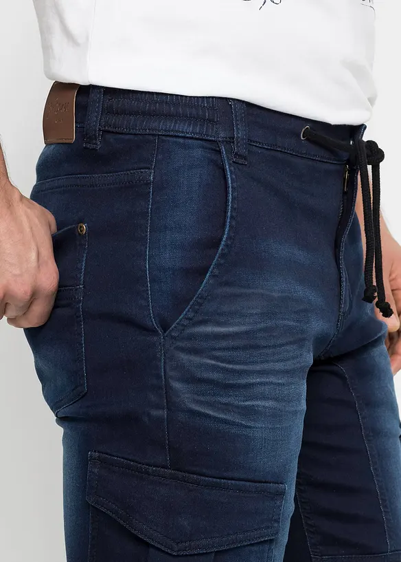 Džínové bermudy z teplákoviny, Regular Fit, bonprix
