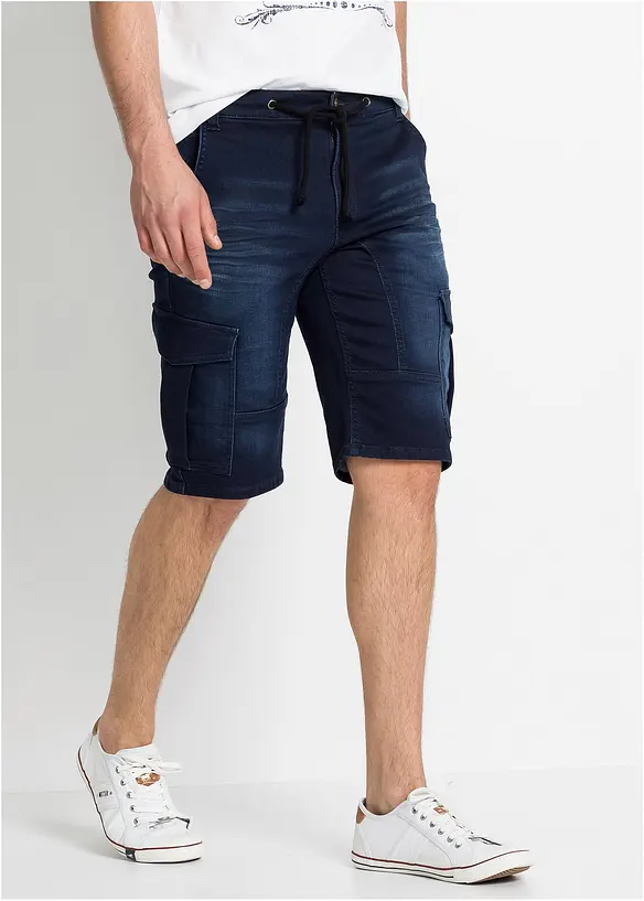 Džínové bermudy z teplákoviny, Regular Fit, bonprix