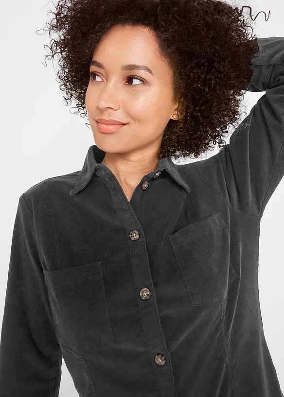 Manšestrové strečové šaty, bonprix