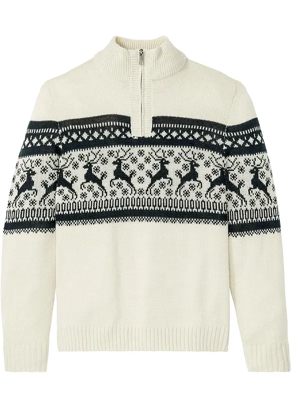 Norský svetr s límečkem na zip, bonprix