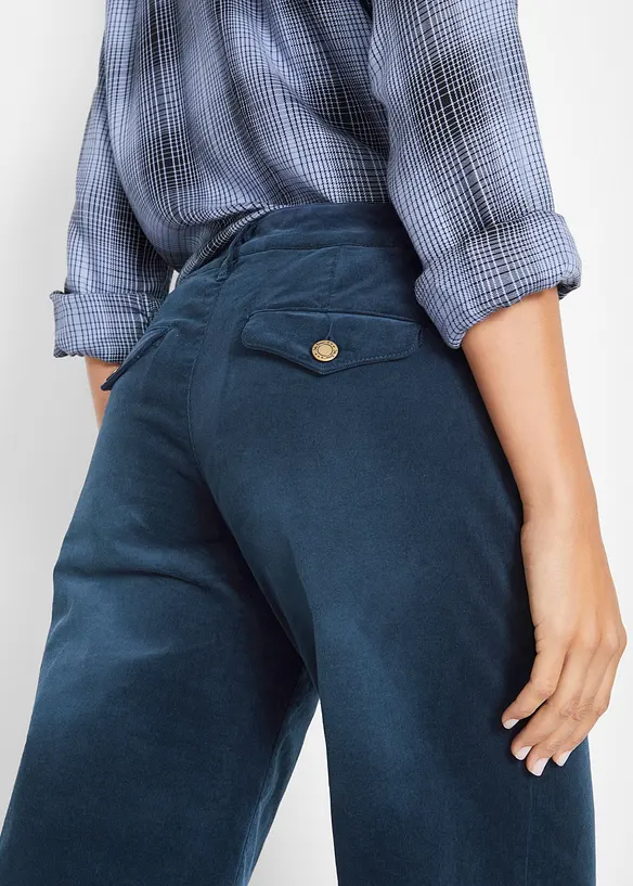 Strečové manšestrové kalhoty, široké, bonprix