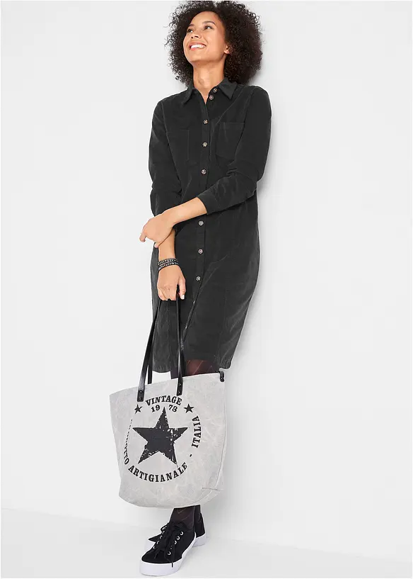 Manšestrové strečové šaty, bonprix