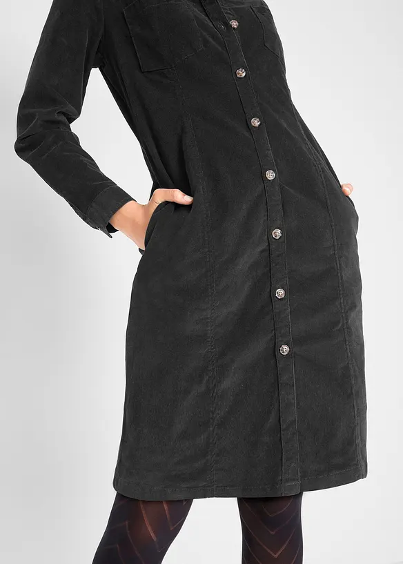 Manšestrové strečové šaty, bonprix