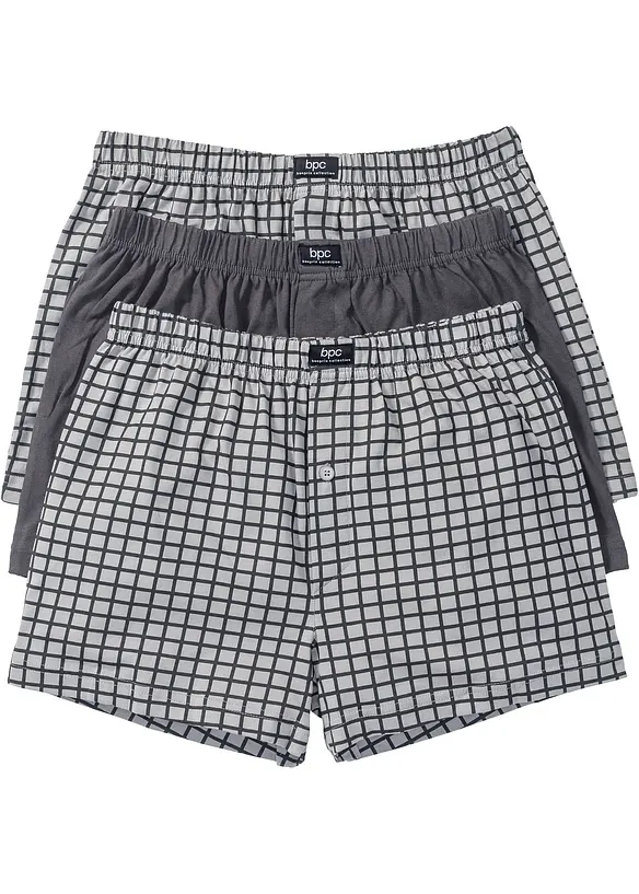 Volné žerzejové boxerky (3 ks v balení), bonprix