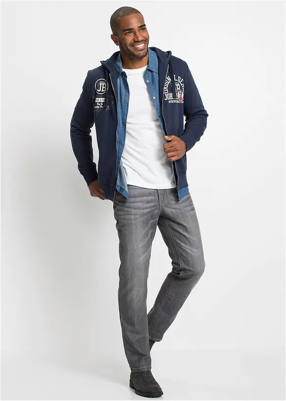 Džínová košile z čisté bavlny Slim Fit, dlouhý rukáv, bonprix