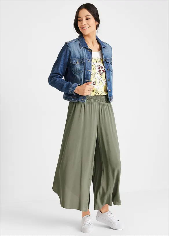 Kalhoty Culotte, délka k lýtkům, z udržitelné viskózy, bonprix