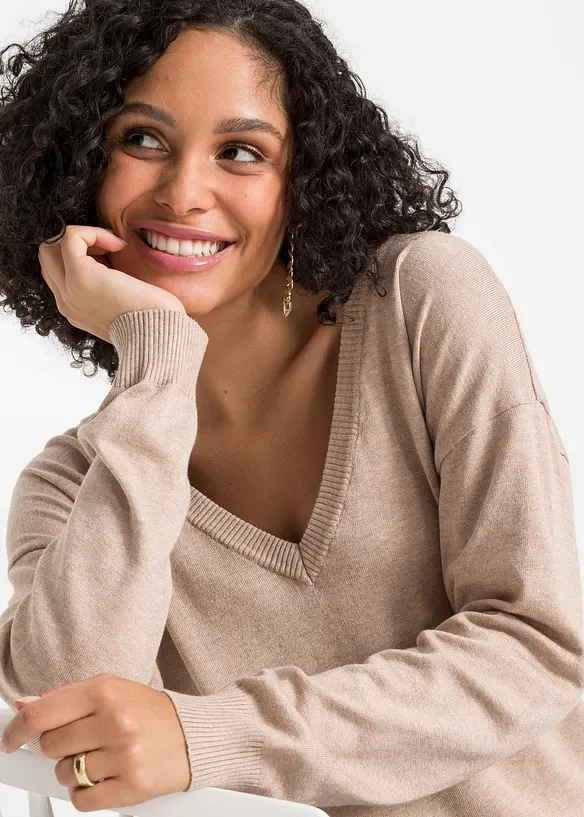 Oversize svetr ze směsi s viskózou, bonprix