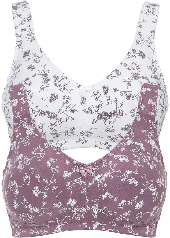 Podprsenka bez kostic, s organickou bavlnou  (2 ks v balení), bonprix