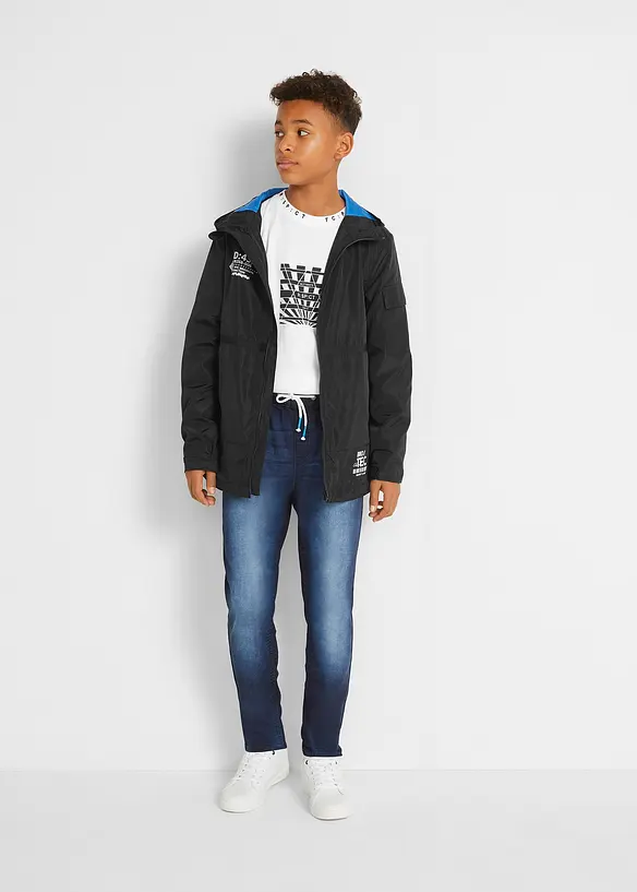 Džíny z teplákoviny, bez zapínání, Regular Fit, Straight, bonprix