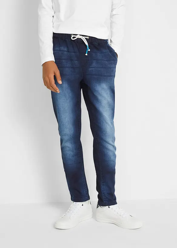 Džíny z teplákoviny, bez zapínání, Regular Fit, Straight, bonprix