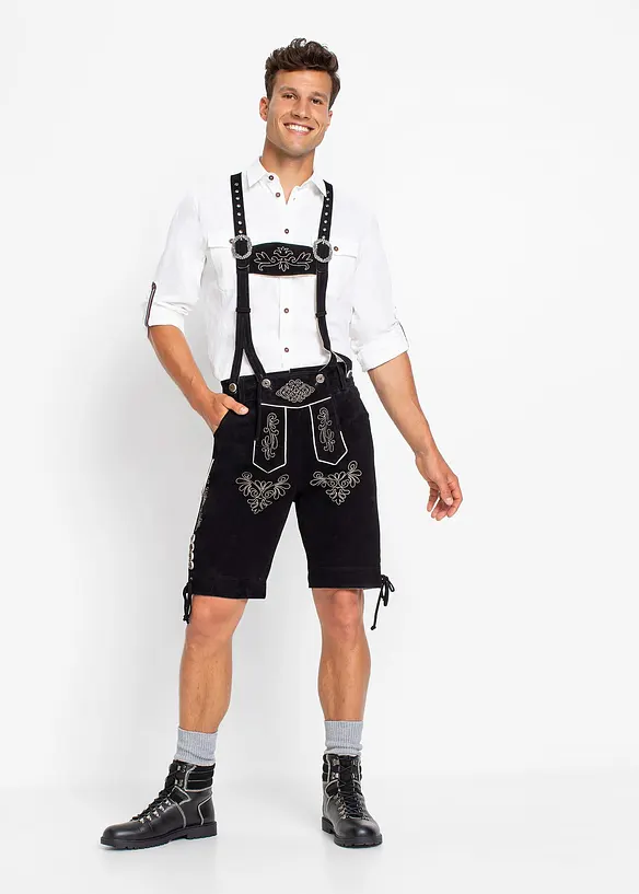 Krátké krojové kožené kalhoty Regular Fit, bonprix