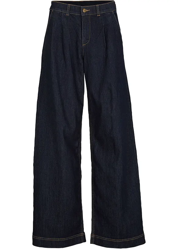 Džíny Wide Leg, High Waist, s pohodlnou pasovkou, bonprix