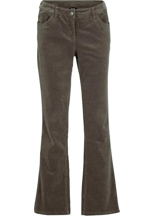 Strečové manšestrové kalhoty, Bootcut, bonprix