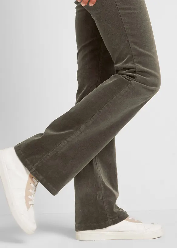Strečové manšestrové kalhoty, Bootcut, bonprix