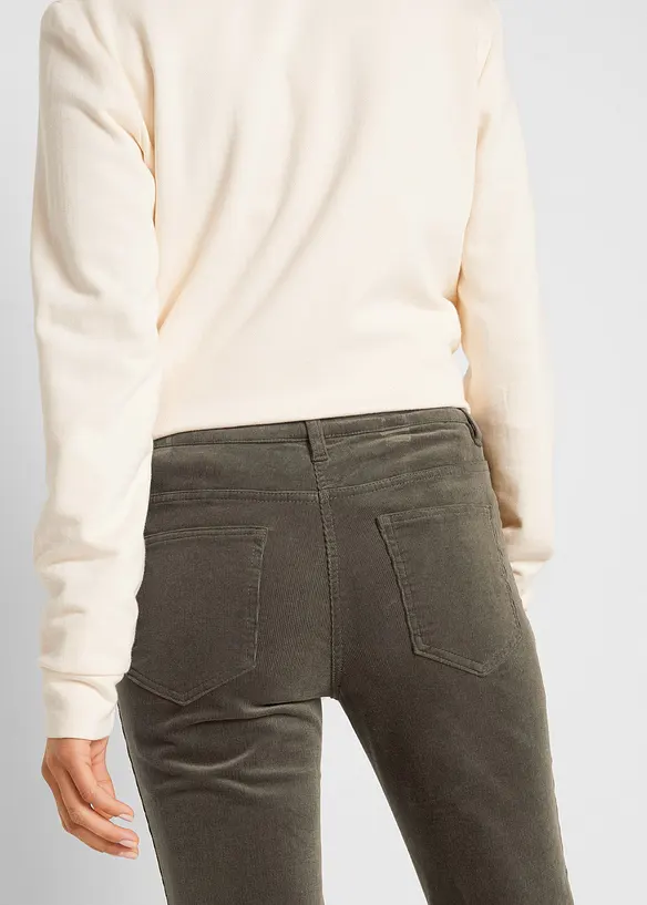 Strečové manšestrové kalhoty, Bootcut, bonprix