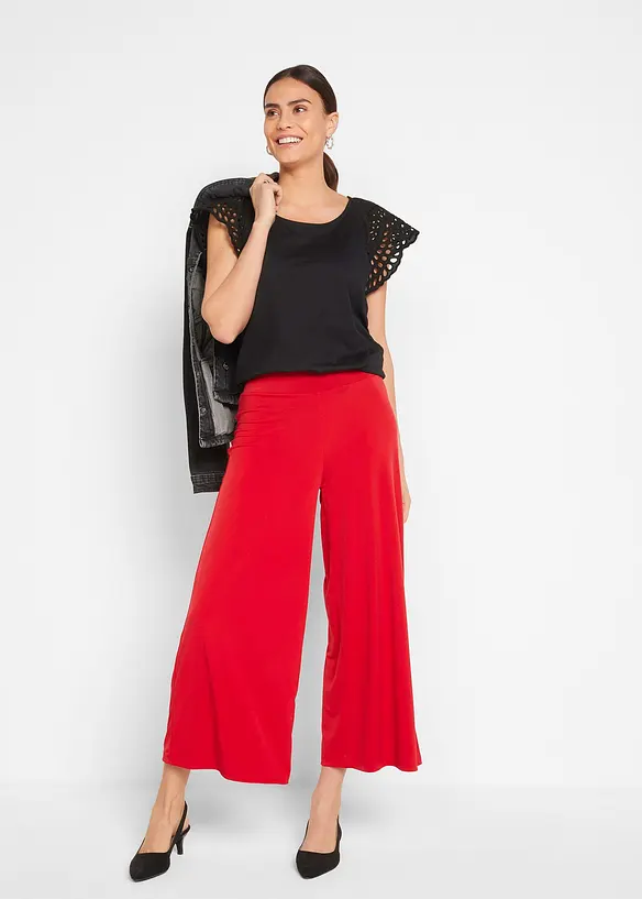 Triko s ažurovou výšivkou, bonprix